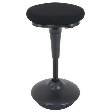 GLOBAL INDUSTRIAL Active Seating Stool, Fabric, 25H, 33H, Black, Armless, Backless 695613BK